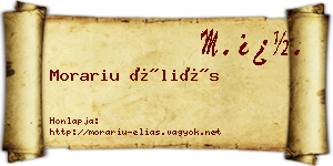 Morariu Éliás névjegykártya